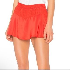 RAMY BROOK Tiana Crepe Red Mini Skort Extra Small Revolve MSRP $325